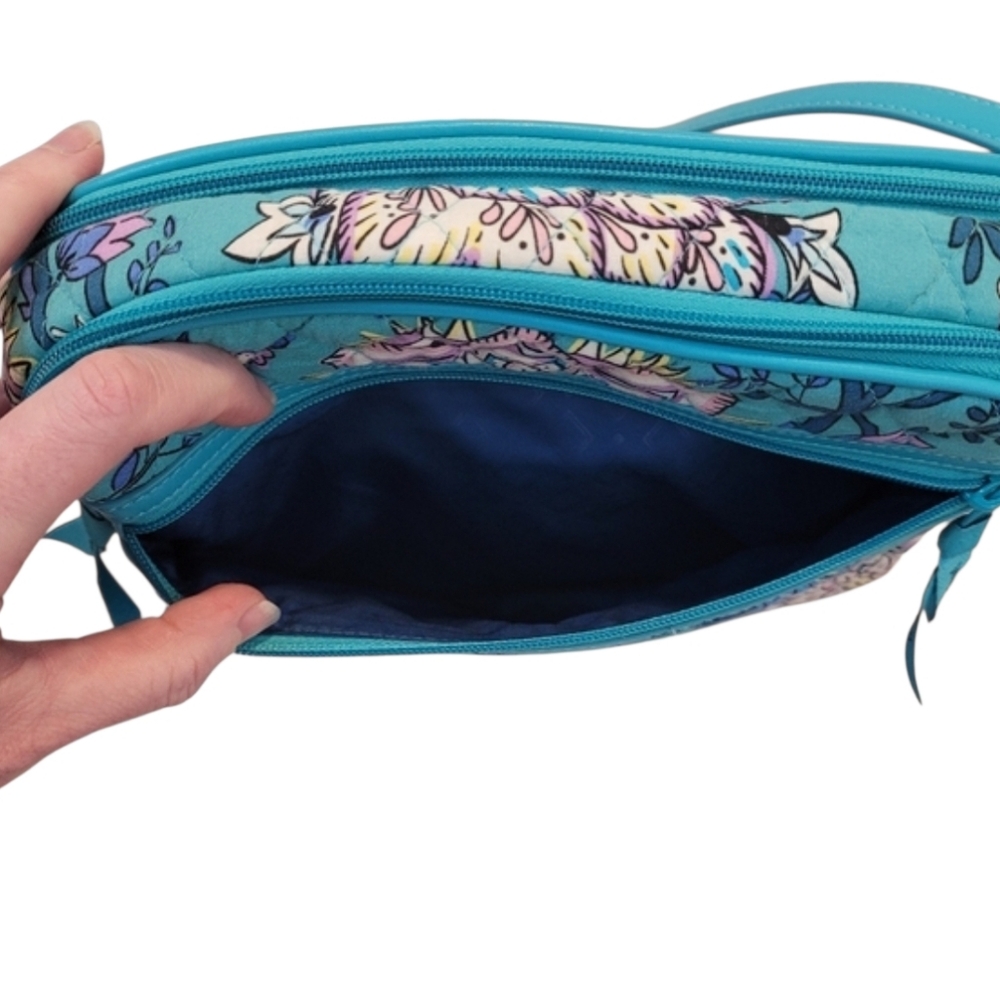 Vera Bradley Crossbody Purse with Tri Fold Wallet in Peacock Garden - Picture 6 of 15